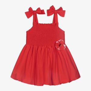 Catimini Vibrant Red Casual Kids Dress